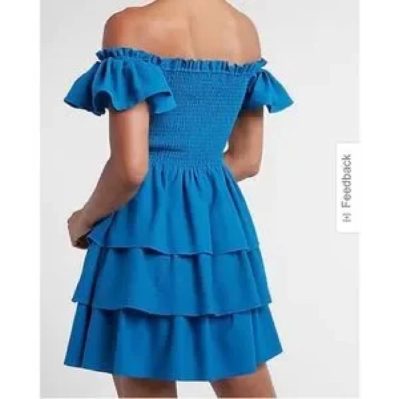 Express Blue Ruffle Dress - Picture 4 of 4